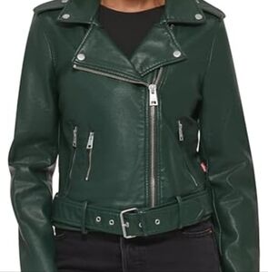 Levi's Women's Belted Faux Leather Moto Jacket L
